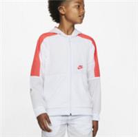 Nike Boys Jacket Full Zip Hooded Size Small 8-10 years White Orange CJ7895-085