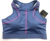 NIKE Swoosh Non Wired Padded Medium Support Sports Bra Large UK 14 BLUE BNWT - Large UK 14 Regular
