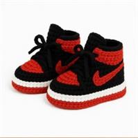 Crochet Amigurumi baby shoes Red Nike Air Jordan sneakers trainers Pattern Only