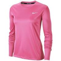 Nike Womens Dri-Fit Running Shirt Long Sleeved Miler Fitness Pink. AJ8128-684 - Various Regular