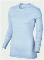 Nike Womens Golf Shirt M Blue Dri Fit Long Sleeved UPF 40+ 855252-466 - M Regular