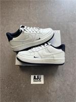 Size UK4 - Nike Air Force 1 Low LV8 White Obsidian Mini Swoosh (GS) | HF0952-001