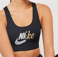 Nike Womens Bra XS Black Swoosh Futura Training Fitness Gym AQ8108-010. - XS Regular