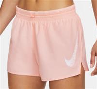 Nike Womens Shorts L Pink Swoosh Dri-Fit Mid-Rise Running Training DM7773-610 - L Regular
