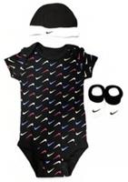 Nike Newborn Baby Swoosh 3 Piece Boxed Set 6-12mth Black FZ3422-010 Unisex