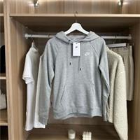 Nike Womens Basic Pullover Hoodie Size S Grey Sweat Swoosh Logo Track Fleece. - S Regular