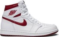 Original Mens Nike Jordan 1 Retro High OG White Red Trainers 555088 103