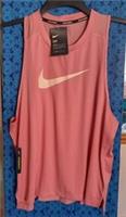 Nike Running Miler Racerback Logo Fit Tank Top in Pink, Women's Size XL - XL Regular