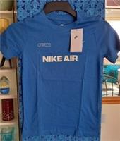 Nike Air Hook Short Sleeve T-shirt in Blue / White, Junior Size S (8-10 Years)