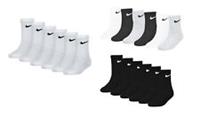 NIKE 3 PAIR LIGHTWEIGHT COTTON CREW SOCKS SPORTS SOCKS CHILD/JUNIOR SIZES 6-1 UK