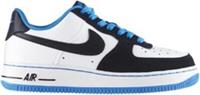 Original Nike Unisex Boys' AIR Force 1 (GS) White Black Blue Trainers 314192 170