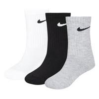 NIKE 3 PAIR COTTON CUSHIONED CREW SOCKS SPORTS SOCKS CHILD/JUNIOR SIZES 6-2 UK