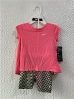 Nike Dri-Fit Girls Tshirt and Shorts Set Pink Size 12 Months BNWT