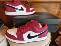 NIKE AIR JORDAN 1 LOW NOBLE RED/BLACK 553558-604 MEN'S size UK 10 , EUR 45