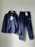 Nike Boys / Girls Fleece Lined Hoodie and Joggers Set Navy Size 6-7 Years BNWT