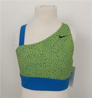 Girl's Nike Swim Assymmetrical Top Size M/10-12 Years Blue Green Dots New F1 - M/10-12 Years Regular