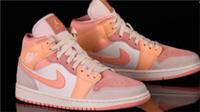 WOMANS NIKE AIR JORDAN 1 RETRO MID APRICOT UK 5 DH4270-800 NEW NO BOX