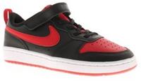 Nike Junior Boys Trainers Court Borough Low 2 Leather Lace Up Red And Black UK S