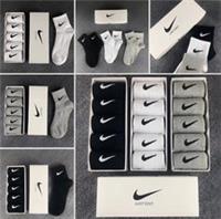 Nike Socks 5 Pairs Pack Mid-Tub 85% Cotton Socks Boxed Unisex sizes 4.5-9 - One Size High