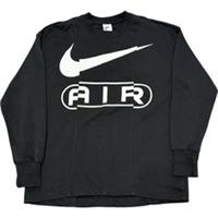 Nike Air Womens Black Crew Neck Sweatshirt Small Graphic Cotton Blend Oversize - S Regular
