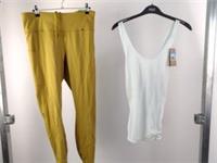 Nike M&S Goodmove Women's 2pcs Bundle Top Leggings Size M/12 Yellow Blue New - 12 Regular