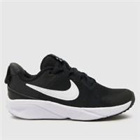 Nike black & white star runner 4 Junior trainers Size UK14K (REFA14)