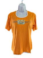 Nike Womens 'Transit Pass Graphic' T-Shirt - Orange - Size Large - L Regular