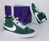 Nike SB Zoom Blazer Mid Fir Suede Rough Green White Trainers - Size UK 5 EU 38