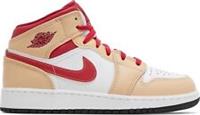 Nike Air Jordan 1 Mid GS Light Curry Cardinal Red (554725-201) UK4