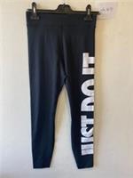 NIKE Black Leggings with Just Do It Motif in White  UK Medium   (ph491) - M Regular