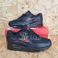 Nike Air Max 90 Size UK 10 Black Red Tri Swoosh Brand New In Box FREE POSTAGE