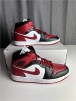 Nike air jordan 1 mid gym Red black white Womens Trainers SizeUK8.5 Eur 44