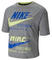NIKE Womens Grey Heather Icon Clash Short Sleeve T-Shirt Ladies Medium 12 BNWT - M Regular