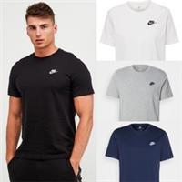 NIKE MEN'S CLUB LOGO T-SHIRT CREW NECK SHORT SLEEVE COTTON TOP AUTUMN SALE - L Regular