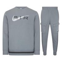 Nike Air Crew Neck Pullover Tracksuit Set Grey - M Regular