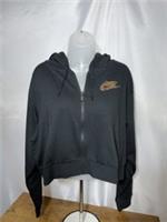 Nike Womens Full Zip Hoodie Black Leopard Logo Size UK 12 M BNWT