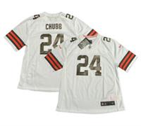 Cleveland Browns NFL Jersey Kid's Nike Road Top - Chubb 24 - New - 8 Years Loose