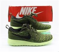 NIKE ROSHE ONE FLYKNIT WOMENS TRAINERS GREEN BLACK RRP £90 AD