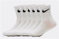 NEW Nike Children's White Ankle Cotton Socks Kids Junior - 6 Pairs