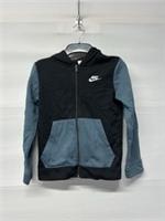 Boys Nike Black / Green Zip Up Hoodie Size 7-8 Years Brand New