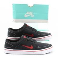 NIKE SB PORTMORE UNISEX TRAINERS SKATEBOARD UK 7.5 EU 42 BLACK RED RRP £60 AD