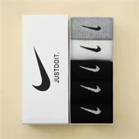 Nike Socks Mid-Tub Cotton Socks Men/Women Boxed-5 Pairs Pack - One Size Regular