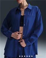 BNWT Nike Blue 24.7 Perfect Stretch Oversized Long Sleeve Shirt Size M RRP £110