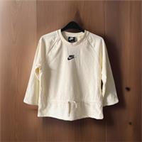 NIKE Older Girls Cream Sweatshirt Top Black Logo RRP £35 Size L BNWT