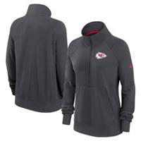 Kansas City Chiefs Top (Size S) Women's NFL Grey Nike Dri Fit Half Zip - New - S Regular