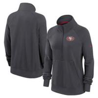 San Francisco 49ers 1/2 Zip (Size L) Women's Nike NFL Grey Half Zip - New - L Regular