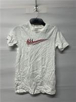 Boys Nike The Nike Tee White Logo T-Shirt Size 9-10 Years (Medium) Brand New
