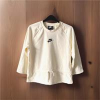 NIKE Older Girls Cream Sweatshirt Top Black Logo RRP £35 Size L BNWT