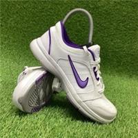 BNWOB LADIES NIKE STEADY IX VINTAGE WHITE / PURPLE TRAINERS SIZE 3.5 (B06)