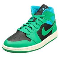Nike Air Jordan 1 Mid Womens Fashion Trainers in Black Green